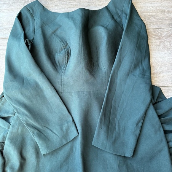 Modish Elegant Dark Green Ruffle Midi Dress - Picture 6 of 15